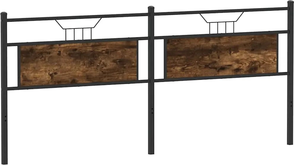 vidaXL füstös tölgy színű szerelt fa és acél csere fejtámla 193 cm