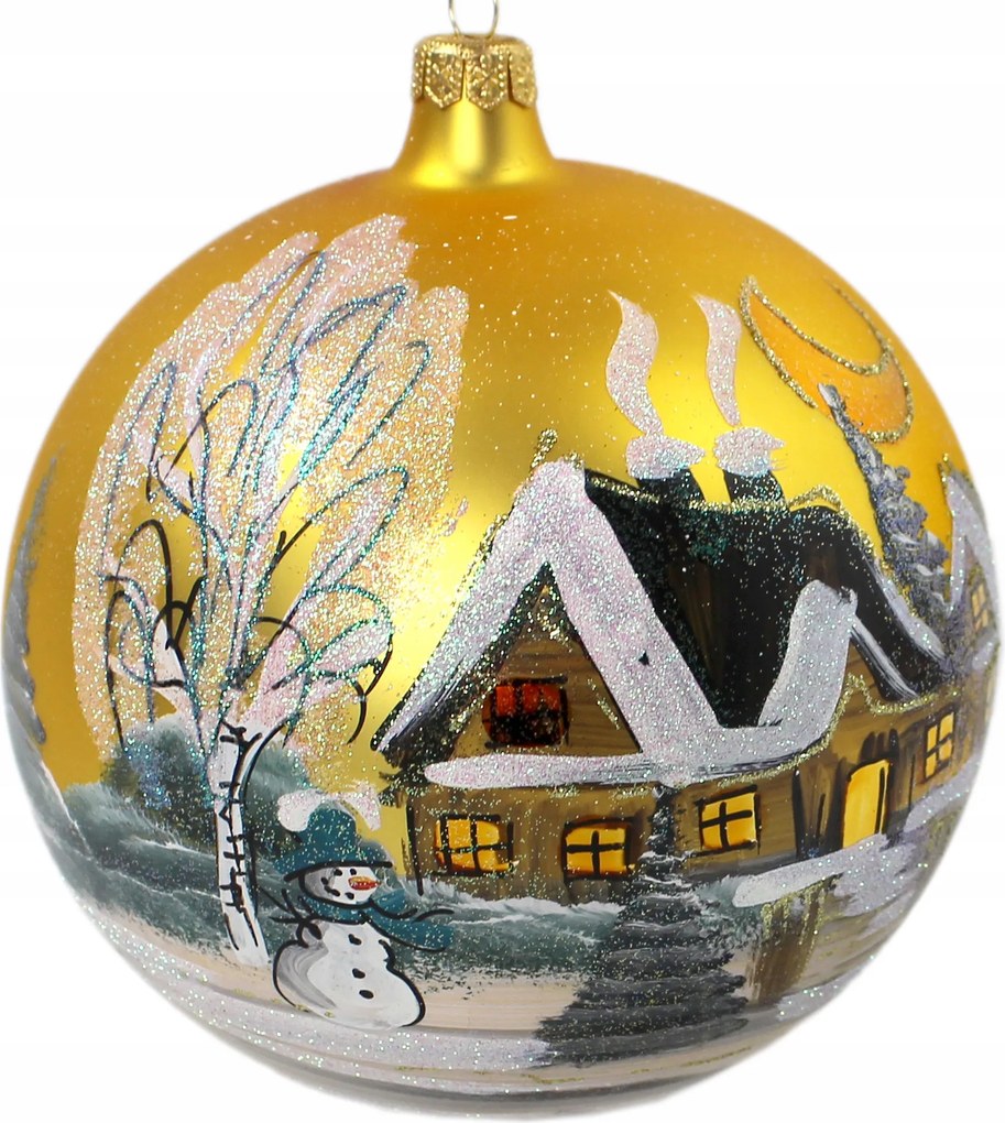 Bomba Ø 15 cm-es állvány arany- téli táj hóember vagy őz