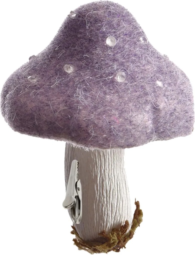 Őszi dekoráció klippel GOMBA 13,5 cm, lila