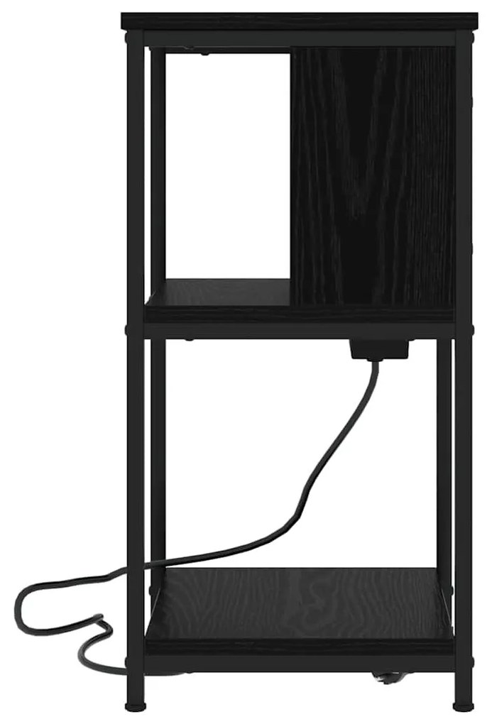 Éjjeliszekrény 2 pcs Musta tammi 38 x 31 x 61 cm Faanyag