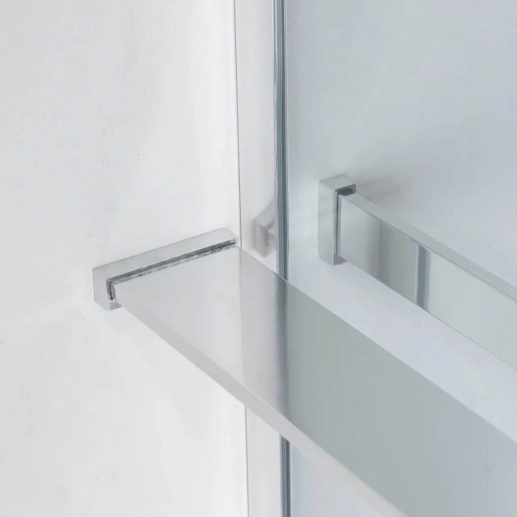 Stuxi Milano Kombi Plus 2 Walk-in zuhanyfal, 120x120 cm, 8 mm vastag vízlepergető biztonsági üveggel, 2 polccal és törölközőtartóval