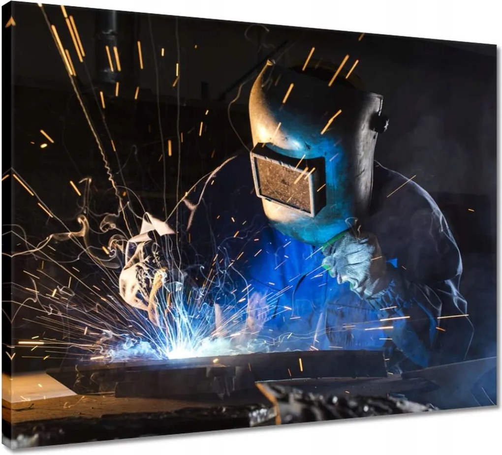 Vászonkép 50x40 Hegesztő argon szikra