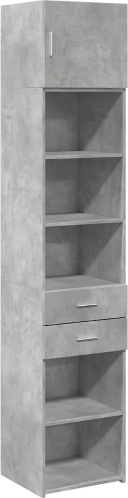 vidaXL betonszürke szerelt fa vékony tárolószekrény 45 x 42,5 x 225 cm