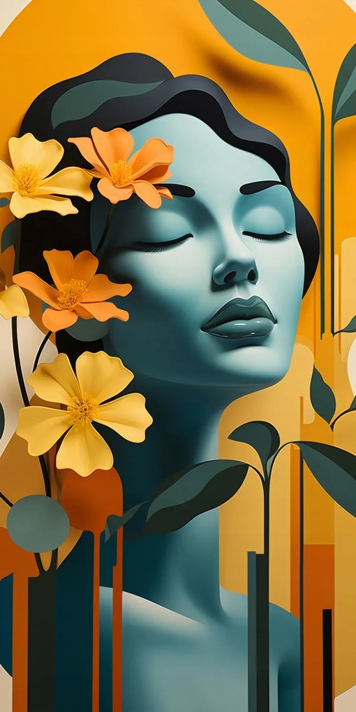 Poszter 50x100cm Virágos meditáció