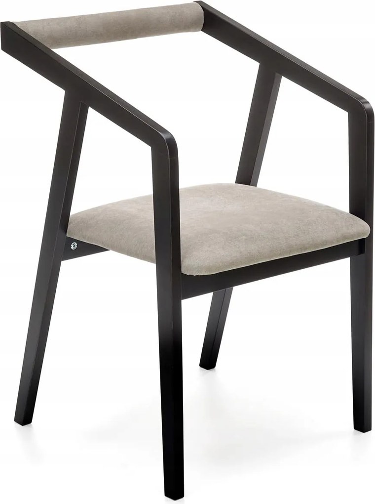 Kárpitozott velúr szék szürke fa nappaliba, fésülködőasztalra Azul