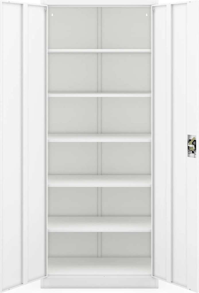 Fém irodai és műhelyszekrény fehér JAN H2200 900 x 2200 x 400 mm