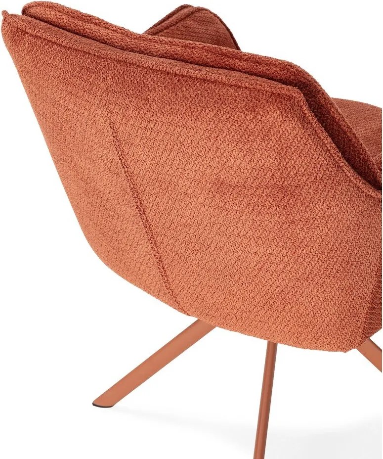 Terrakotta színű kárpitozott étkezőfotel szett 2 db-os Keiko – Marckeric