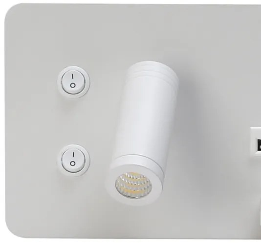 Immax 08285L-LED fali lámpa polccal, USB és vezeték nélküli töltővel, LED/3W/230