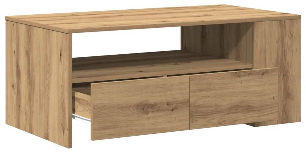 Dohányzóasztal - Kézműves tölgy - 102x55x43.5 cm - Mérnök fatömbből készült