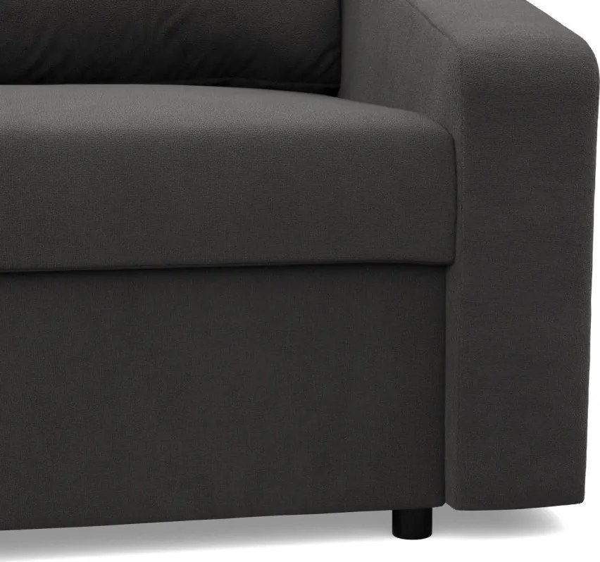 Zeus sarokkanapé, 1 ágyneműtartóval, döntött kartámasz, szövet anyag, univerzális oldal, hab töltet, szürke