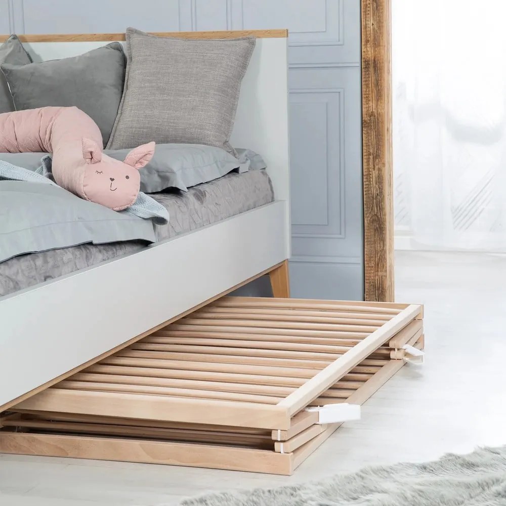 Natúr színű összecsukható gurulós babaágy 60x120 cm Fold up – Roba