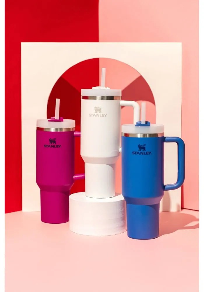 Fehér rozsdamentes acél termosz szívószállal 1,18 l Quencher H2.0 FlowState Tumbler Frost – Stanley