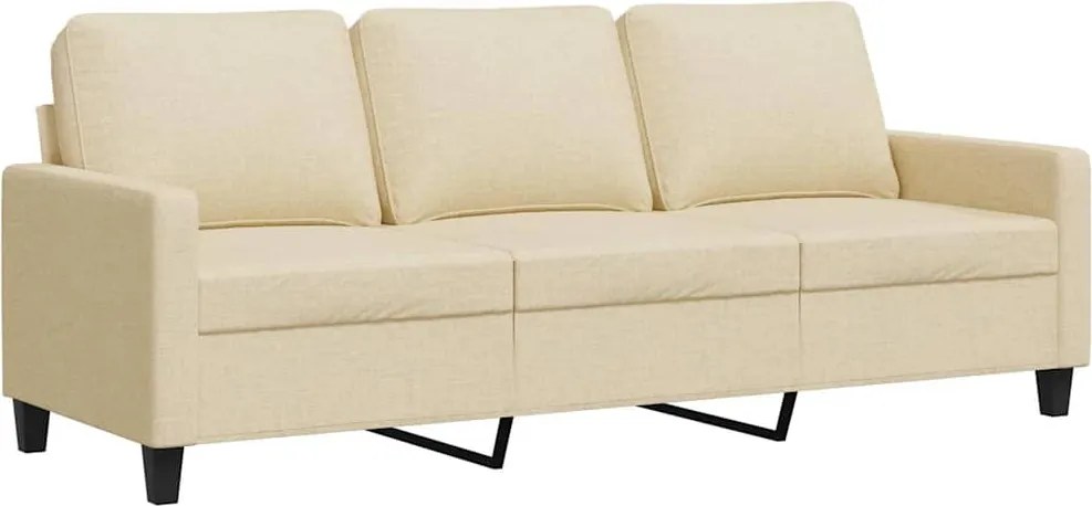vidaXL 3 személyes krémszínű szövet kanapé 180 cm