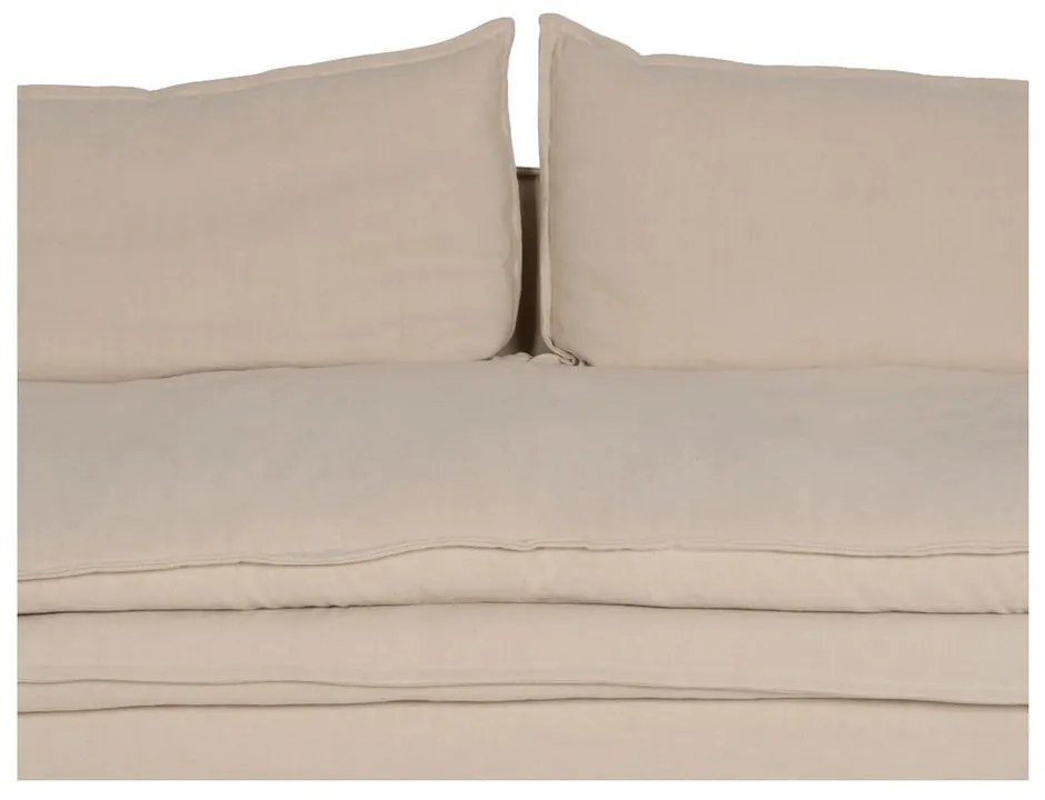 Krémszínű len kanapé 210 cm – Ixia