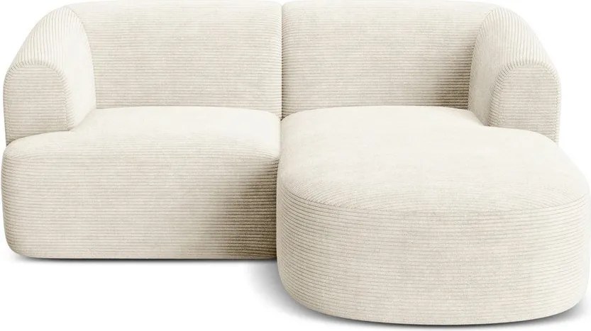 Bézs kordbársony sarokkanapé (jobb oldali-heverő résszel) Campi – Cosmopolitan Design
