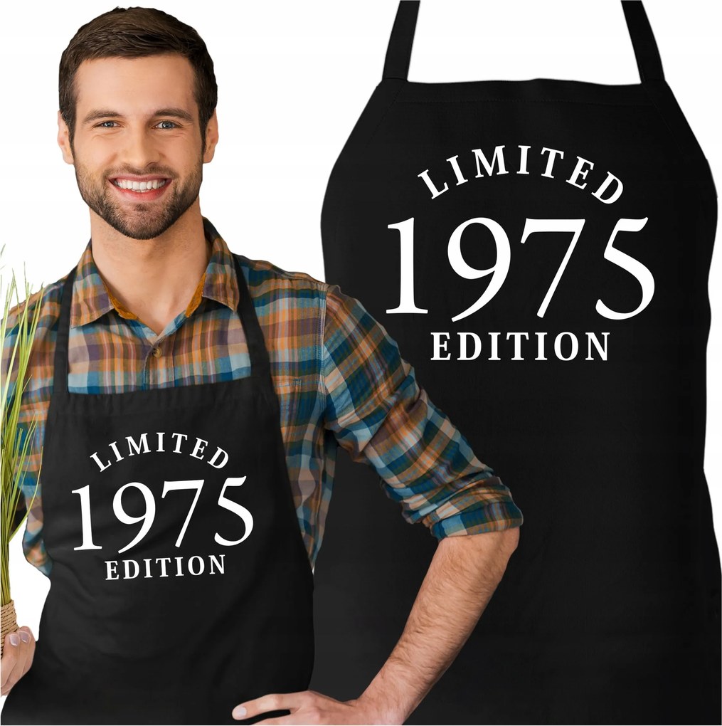 Születésnapi kötény 50 éves korig Dátummal 1975 Stílusos Ajándék Limited Edition