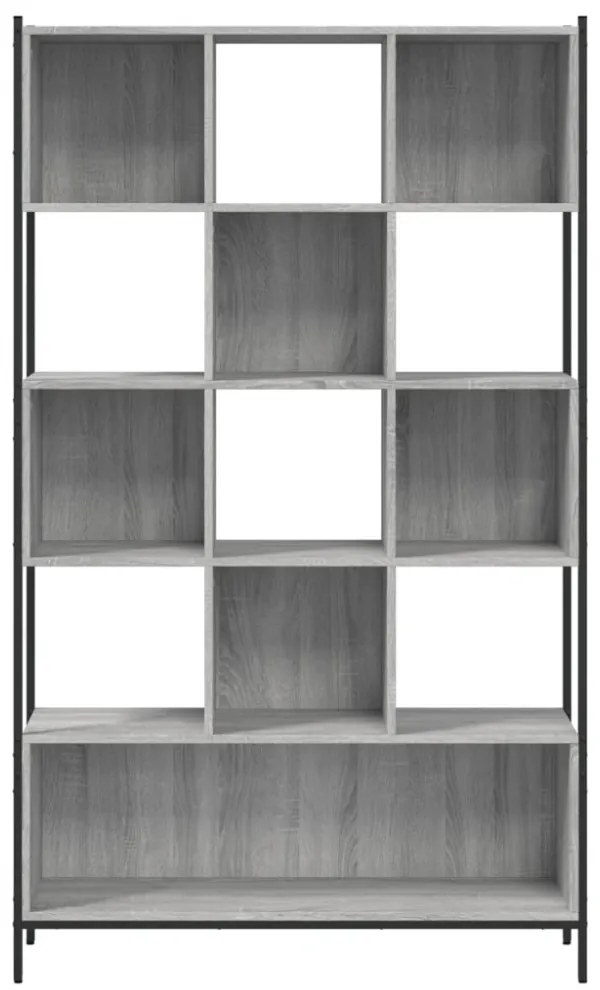 szürke sonoma színű szerelt fa könyvespolc 102x28x172 cm