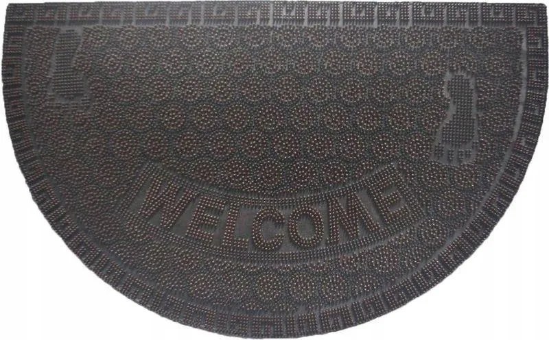 Lábtörlő Bejárati gumi félkör alakú Mix Mat 01 Welcome 45x75 cm