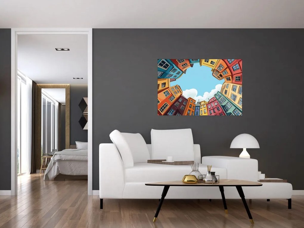 Kép - Házak között (90x60 cm)