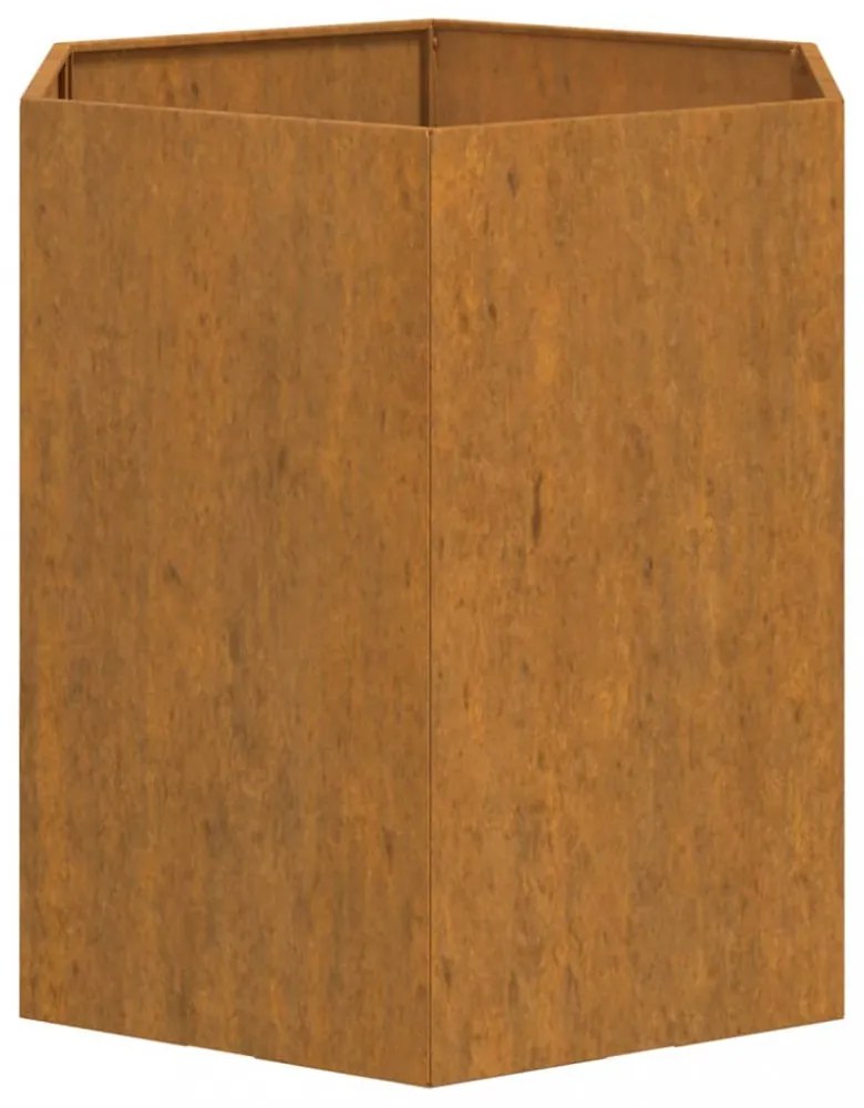 rozsda színű corten acél növénytartó 40 x 40 x 45 cm