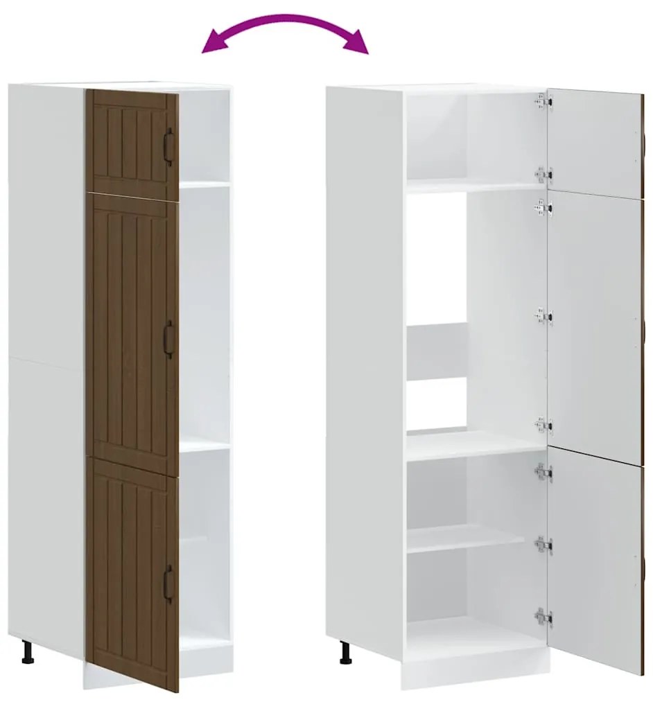 vidaXL Lucca barna tölgy színű szerelt fa konyhaszekrény