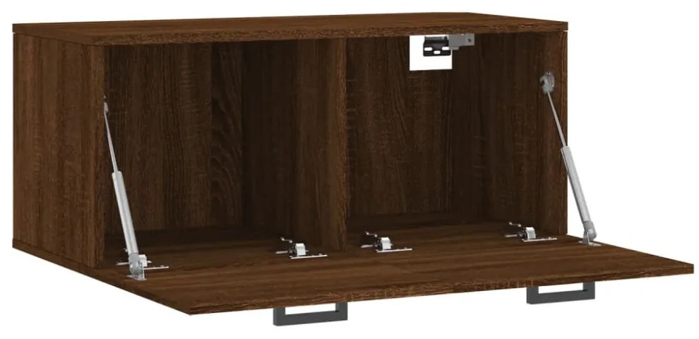 barna tölgyszínű szerelt fa faliszekrény 80x36,5x35 cm
