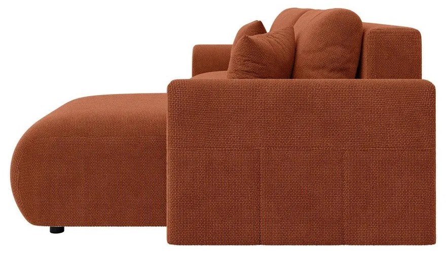 Téglavörös kinyitható sarokkanapé (variálható) Lorine – Ropez