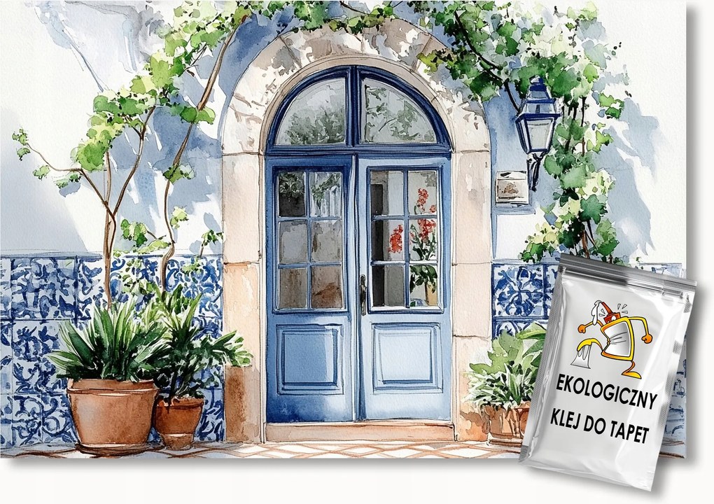 Fotótapéta Flizelina Építészet Ház Ajtó Bejárat Azulejos 300x210 ragasztó