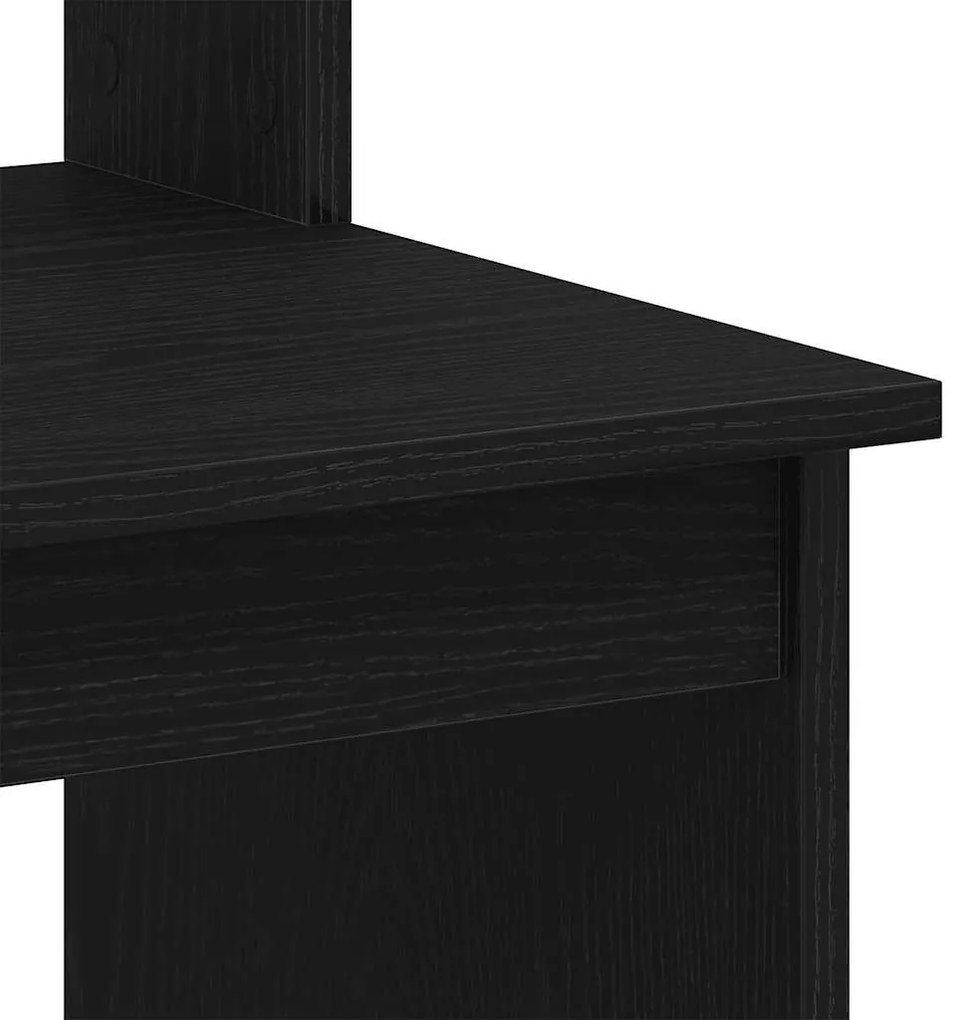 fekete tölgy szerelt fa íróasztal polcokkal 102 x 45 x 148 cm