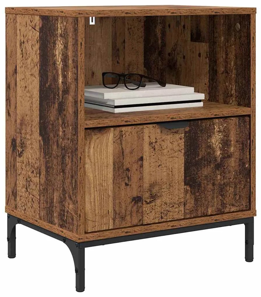 Éjjeliszekrények fiókkal 2 pcs Régi fa 49 x 36 x 61 cm Faanyag