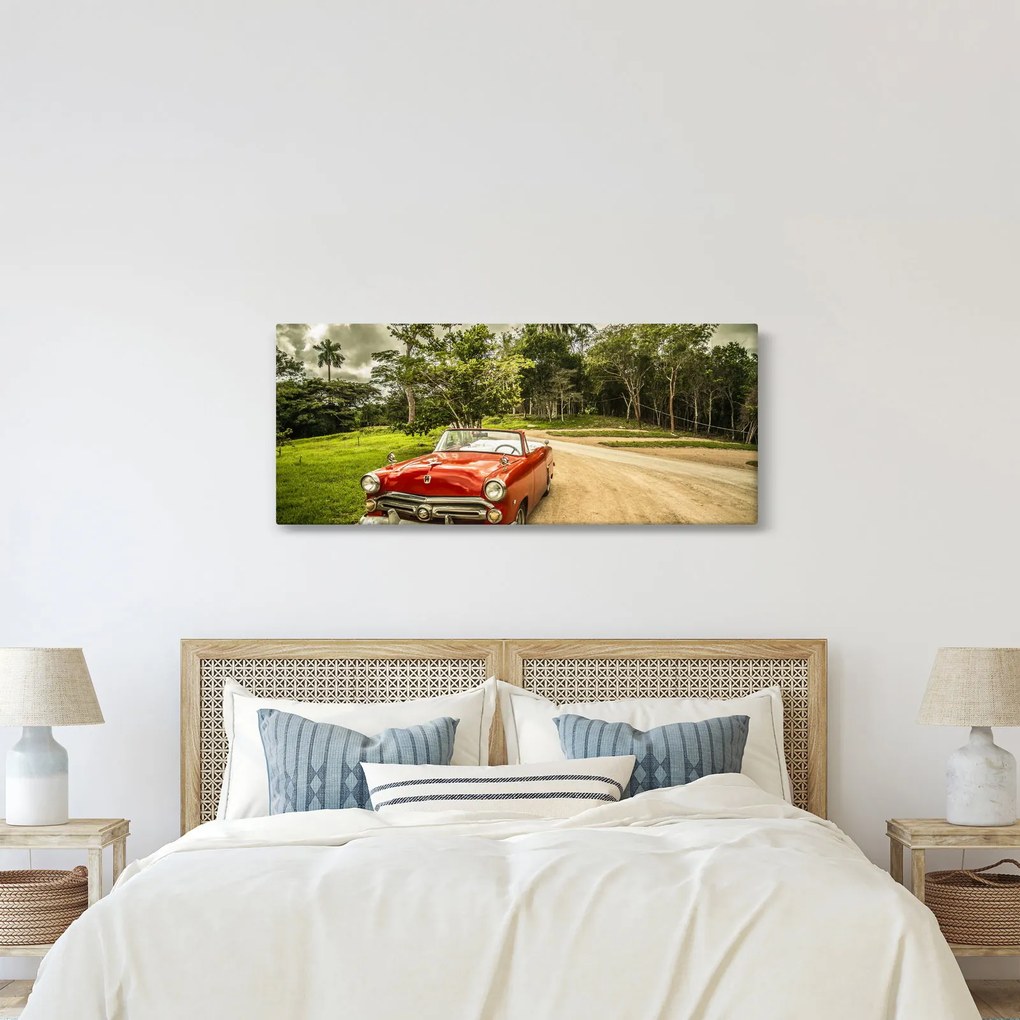 Kép - autó, veterán a természetben (120x50 cm)