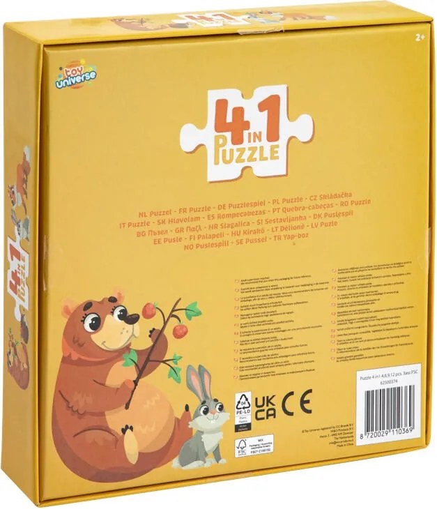 Állatos Forest 4 az 1-ben puzzle