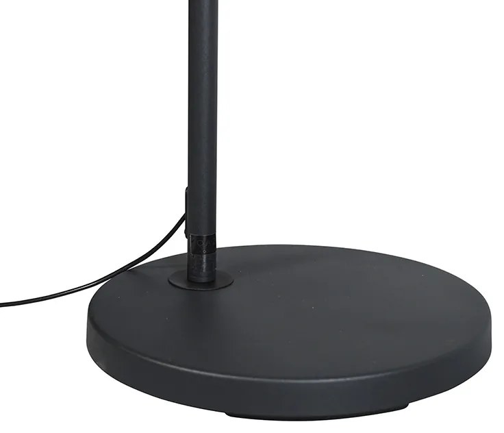 Modern ív lámpa fekete fekete textilbúrával - Arc Basic