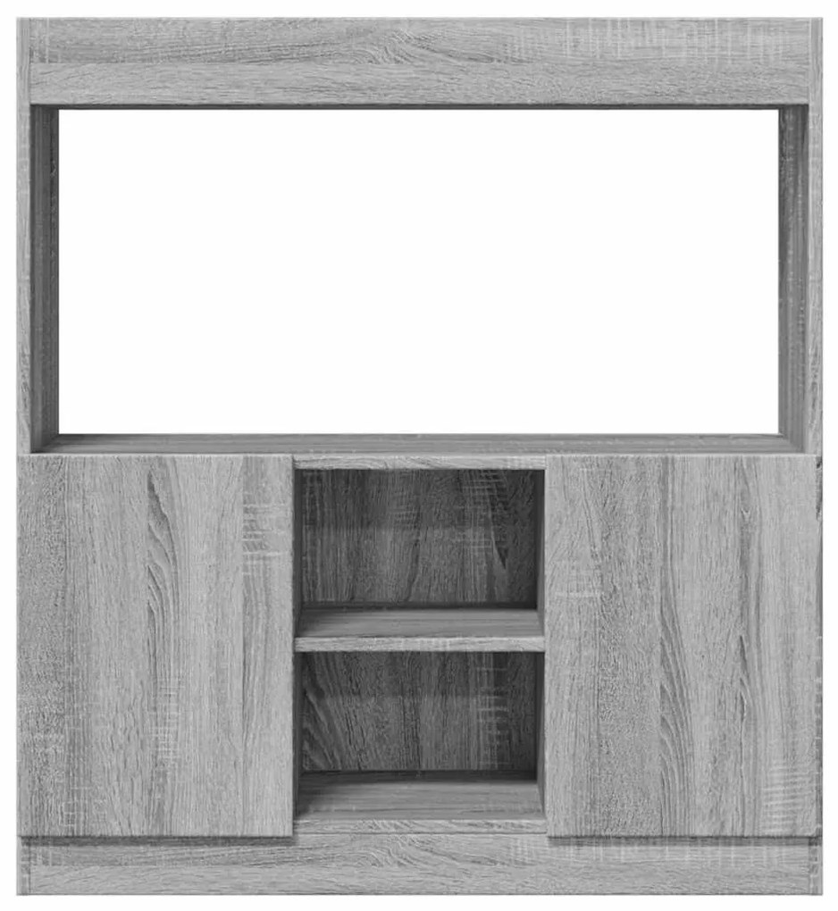 szürke sonoma színű szerelt fa magasszekrény 92 x 33 x 100 cm