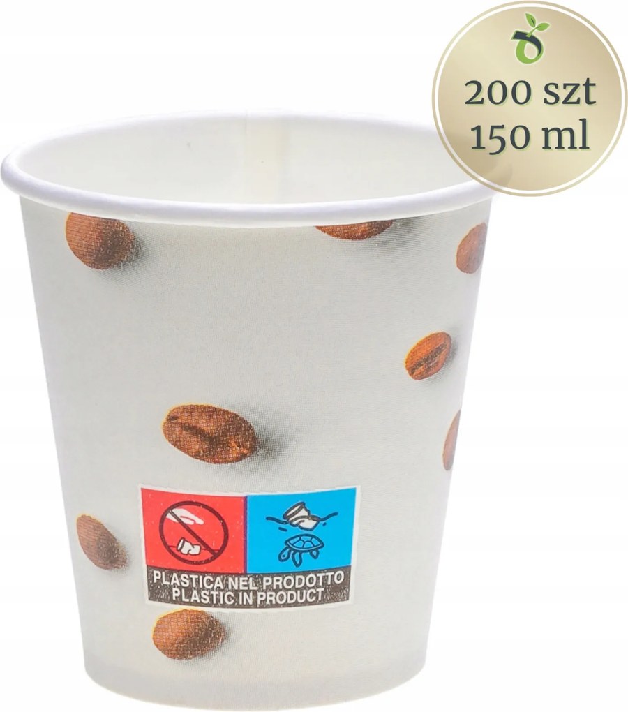 Papírpohár kávéhoz vagy teához 150 ml 200db nyomott mintával