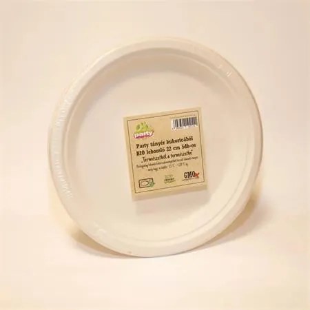 Tányér, PLA, lebomló, 22,8 cm, 50 db, Party (KHMU281)
