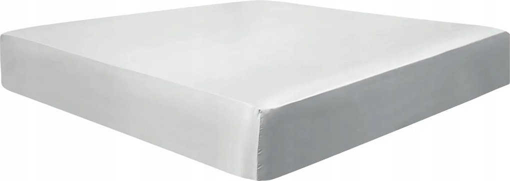 Szatén gumis lepedő 180 cm x 200 cm x 35 cm Fehér