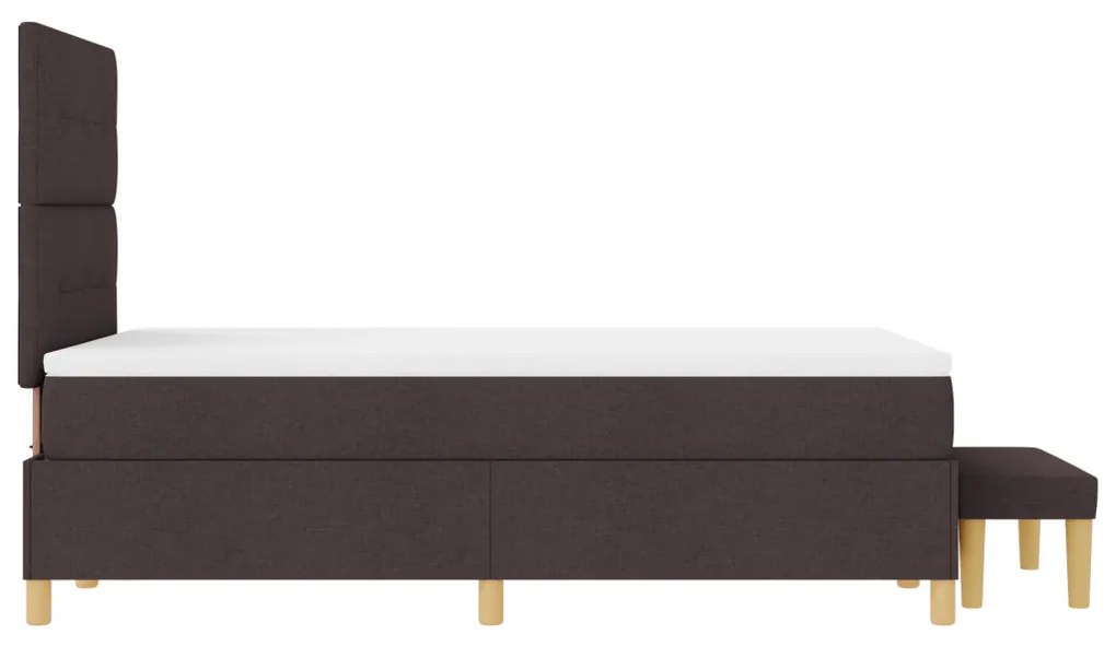 Boxspring Ágy Matrac és Pad Sötétbarna 120x200 cm Szövet