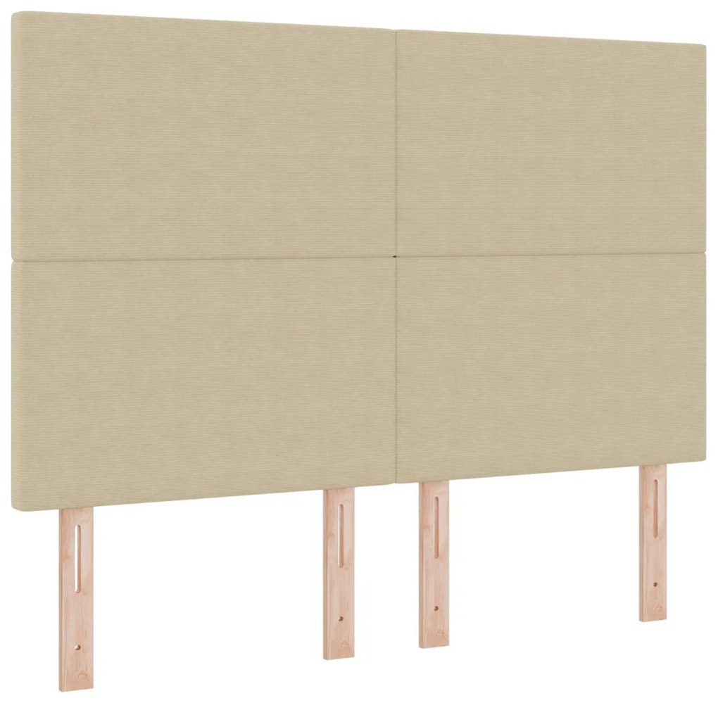 Box Spring Ágy Matraccal Halvány Zöld Szürke 140x200 cm Kordbársony Szövet