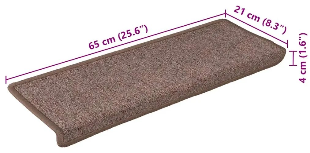 30 db barna lépcsőszőnyeg 65 x 21 x 4 cm