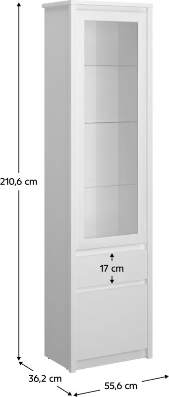 Vitrin 1D1W1S, fehér, ERODIN