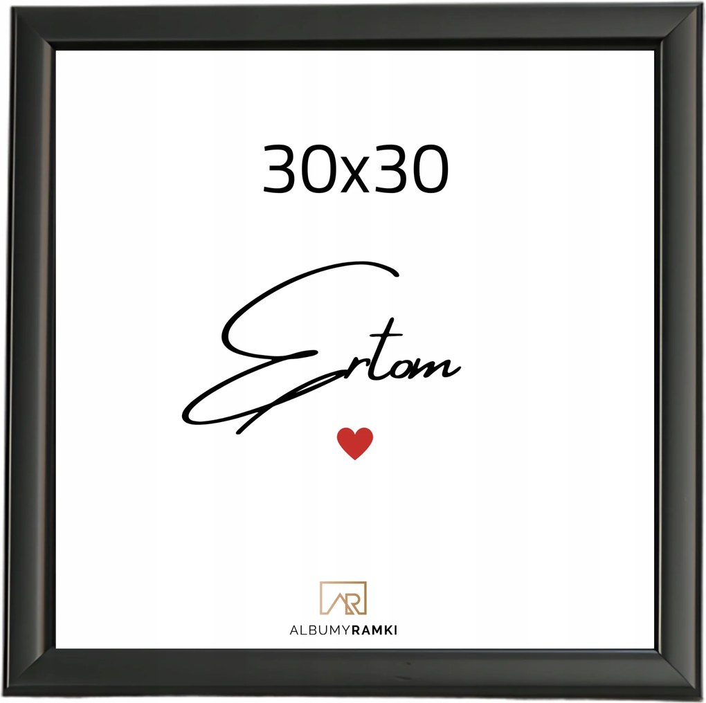 Képkeret 30x30 négyzet alakú fekete üveggel Aura univerzális
