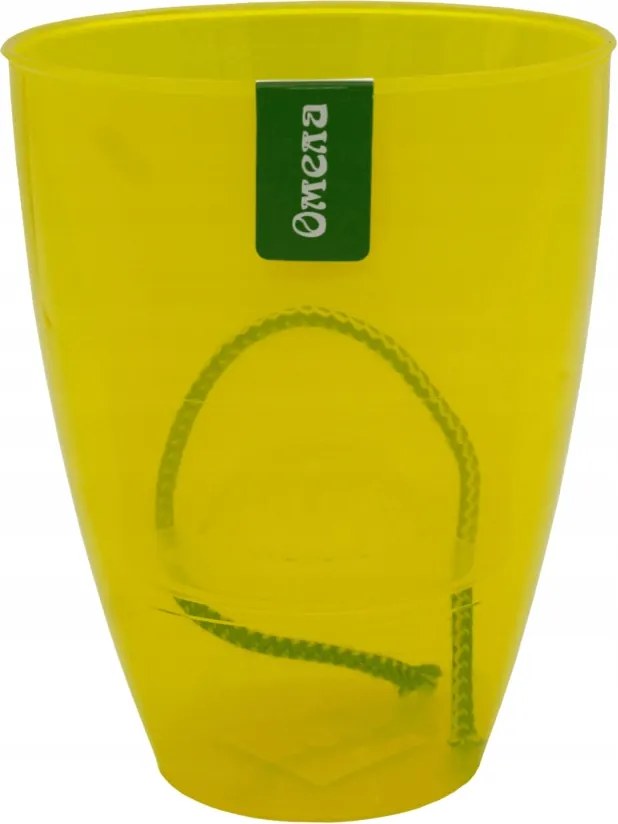 Műanyag önöntöző kaspó átlátszó sárga d=12