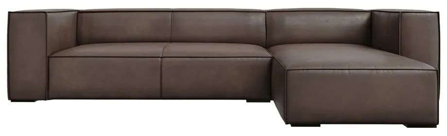 Barna bőr sarokkanapé (jobb oldali) Madame – Windsor & Co Sofas