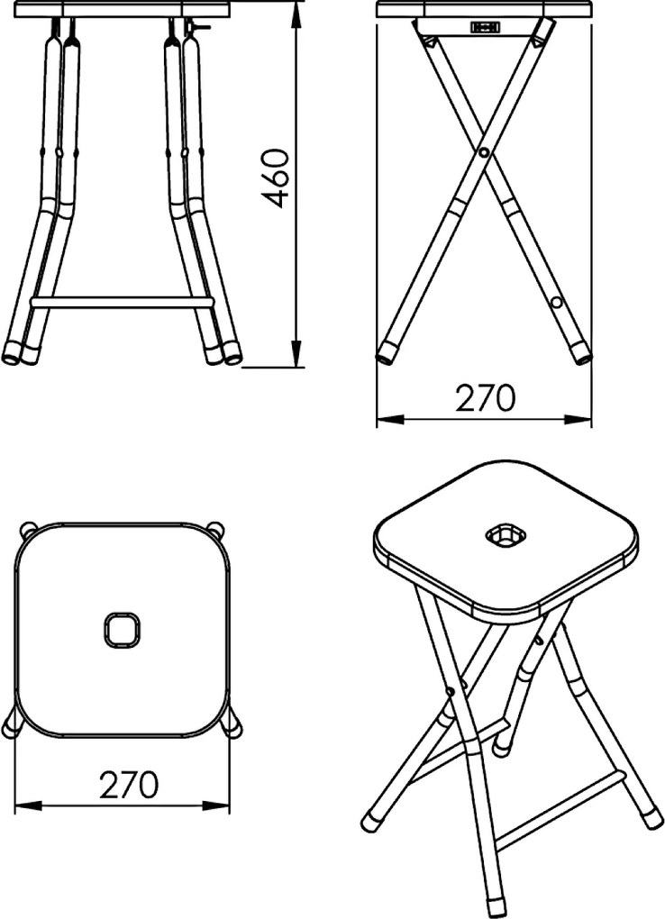Gedy Gedy, KENTA Fürdőszobaszék, 27x27cm, fekete/bambusz, CO77