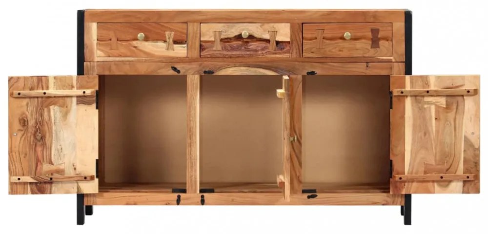 tömör akácfa tálalószekrény 120 x 35 x 75 cm