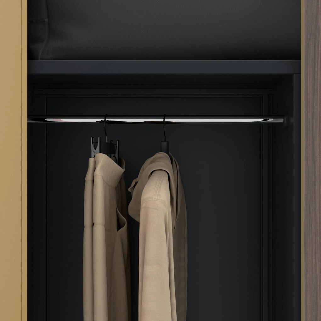 Többfunkciós fém szekrény, antracit / dió, 900x1850x450 mm: DAWID Eco Design