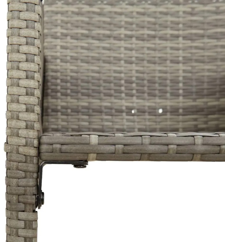 2 db szürke polyrattan kerti bárszék