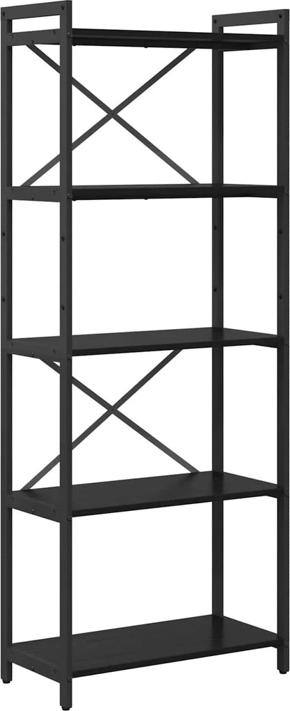 vidaXL Könyvespolc Fekete tölgy 60 x 30 x 155 cm Faanyag