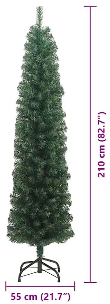 Karcsú karácsonyfa Zöld 55 x 55 x 210 cm Műanyag és fém